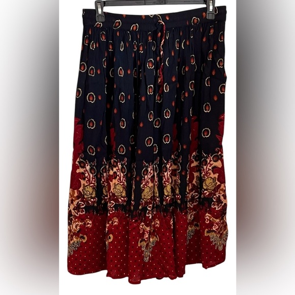 Vintage Collections Etc. Dark Multicolor Peasant Skirt Size L - Picture 1 of 6
